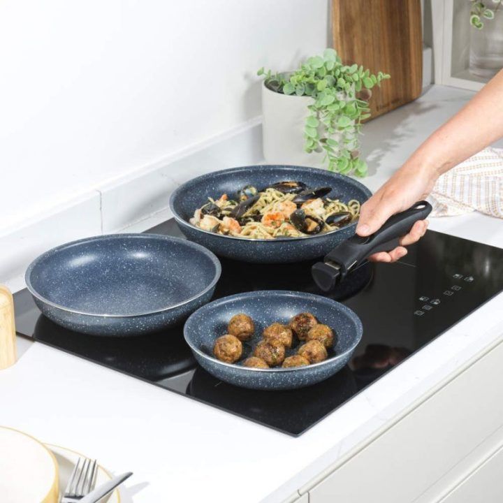 Russell Hobbs Nightfall Stone 4 dalių Smart Clip keptuvių rinkinys RH03293EU7