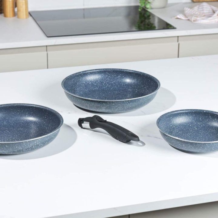 Russell Hobbs Nightfall Stone 4 dalių Smart Clip keptuvių rinkinys RH03293EU7