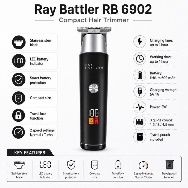 Ray Battler RB 6902 plaukų kirpimo mašinėlė