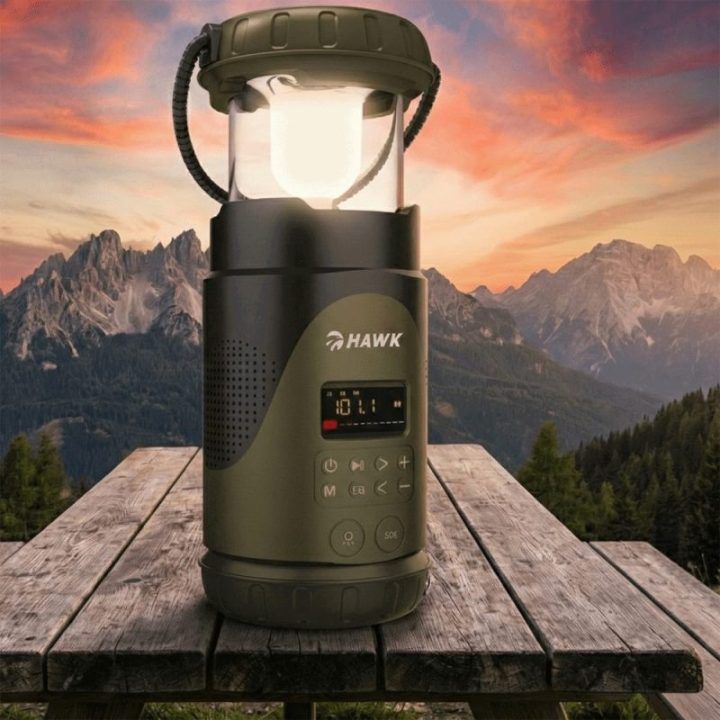 Hawk HWRDI430GN radijas su saulės baterija, dinaminiu generatoriumi ir žibintuvėliu