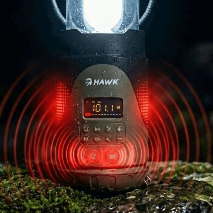 Hawk HWRDI430GN radijas su saulės baterija, dinaminiu generatoriumi ir žibintuvėliu