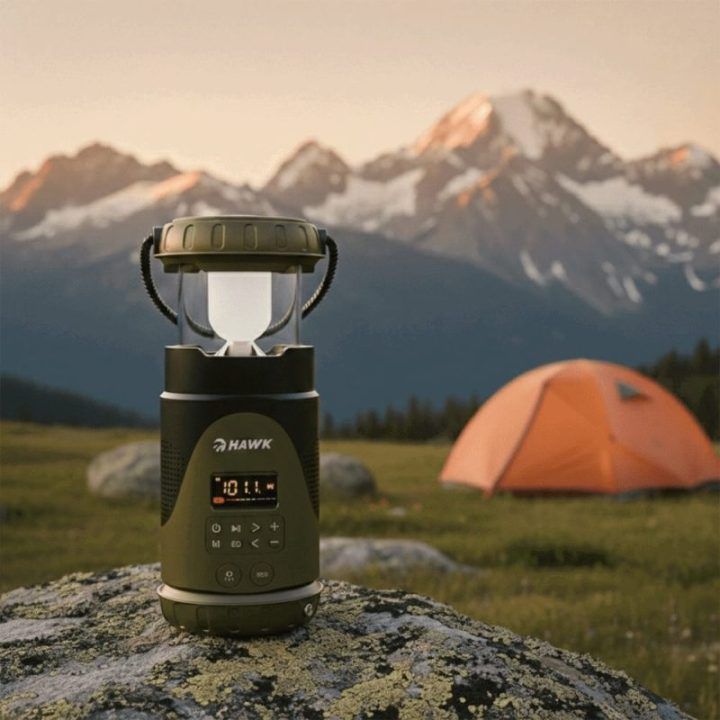 Hawk HWRDI430GN radijas su saulės baterija, dinaminiu generatoriumi ir žibintuvėliu