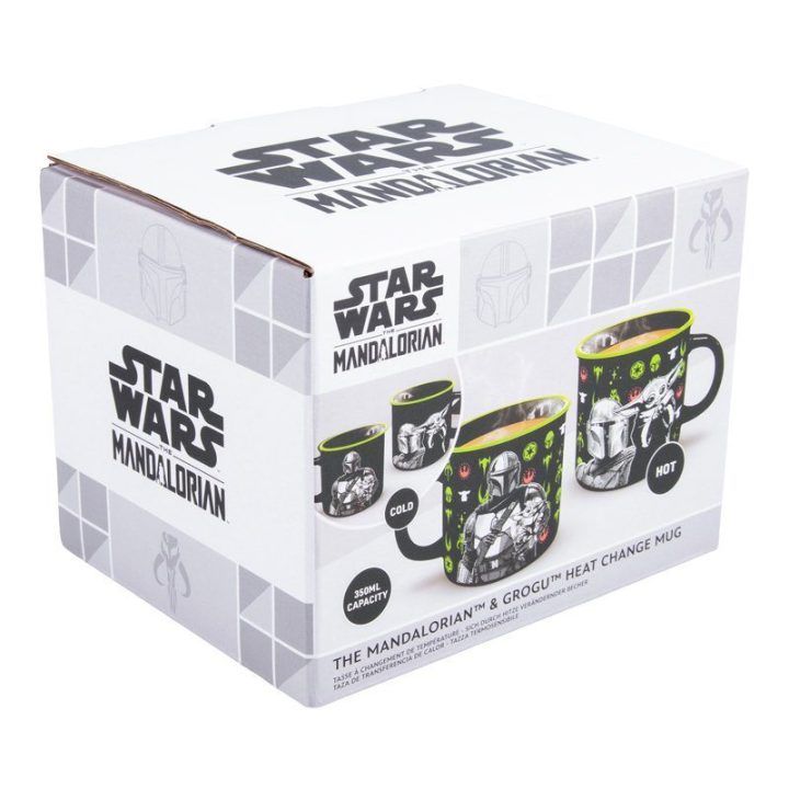 Paladone Mandalorian ir Grogu šilumą keičiantis keraminis puodelis, 350 ml