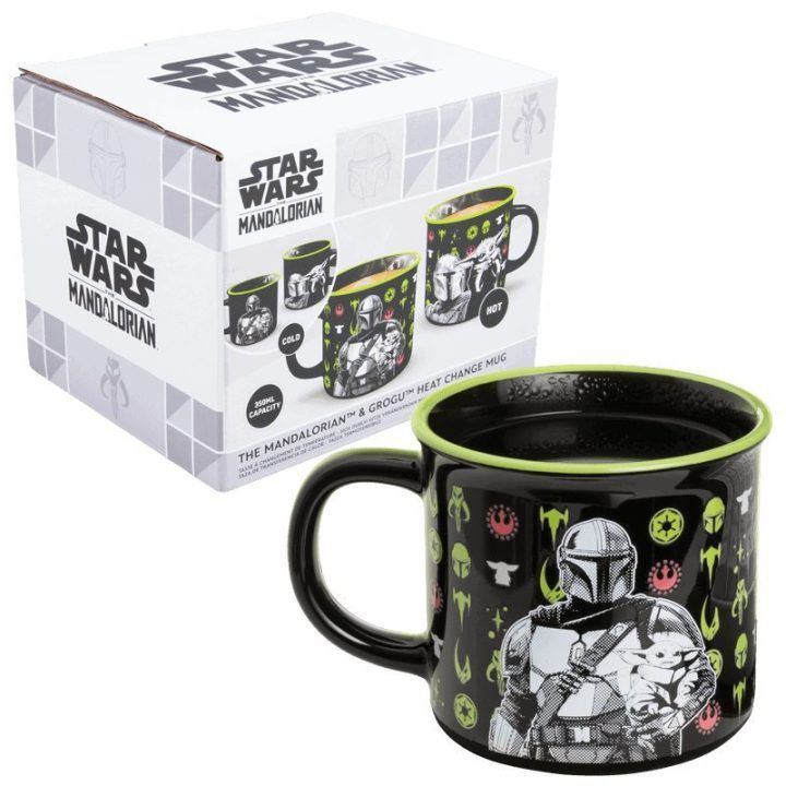 Paladone Mandalorian ir Grogu šilumą keičiantis keraminis puodelis, 350 ml