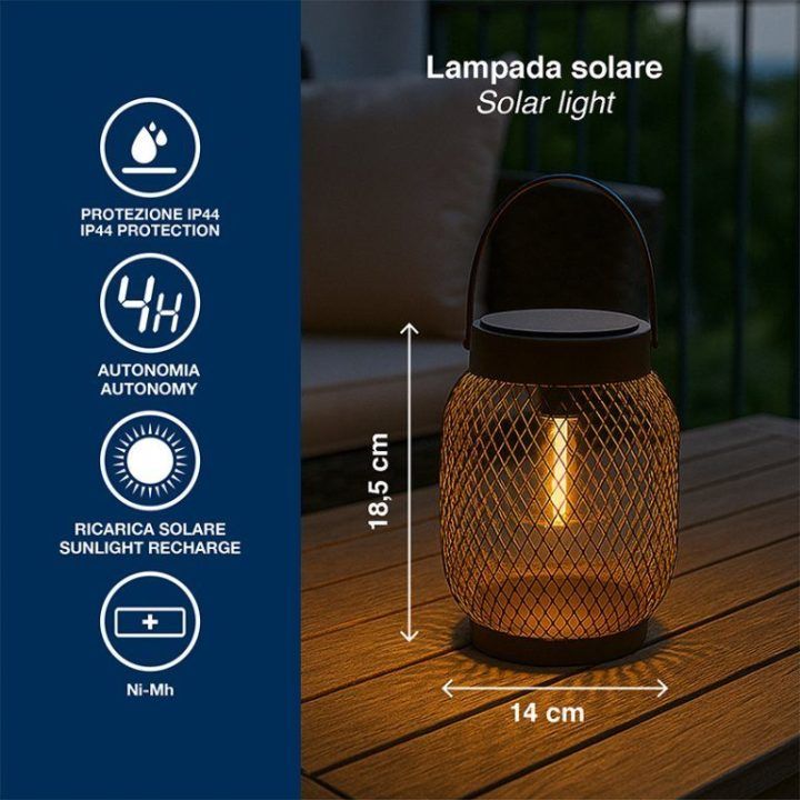 Beper P207ILO302 saulės energija įkraunama lauko LED lempa