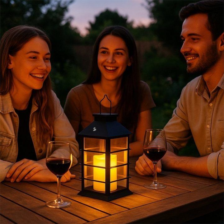 Beper P207ILO303 saulės energija varomas dekoratyvinis žibintas su LED liepsnos efektu