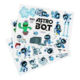 Paladone Astro Bot šaldytuvo magnetai, 3 lapai su 34 magnetais