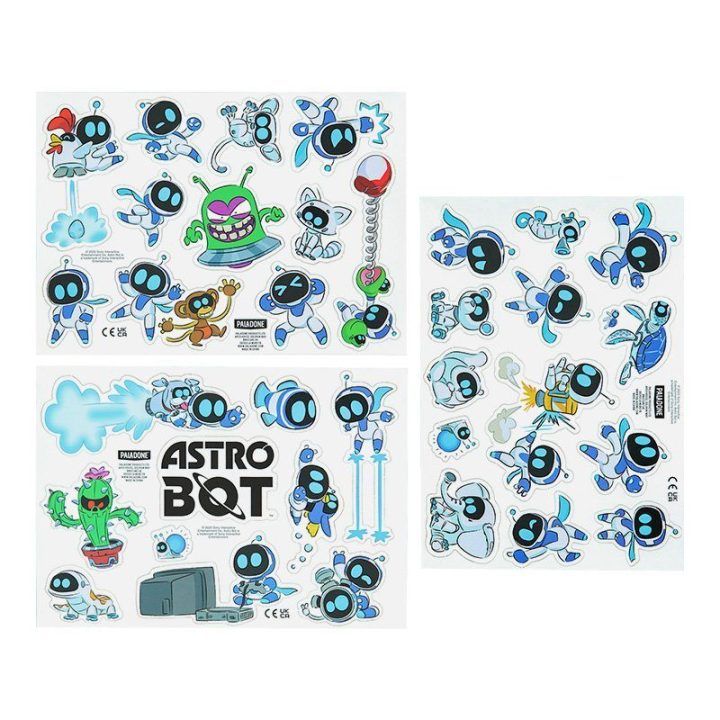 Paladone Astro Bot šaldytuvo magnetai, 3 lapai su 34 magnetais