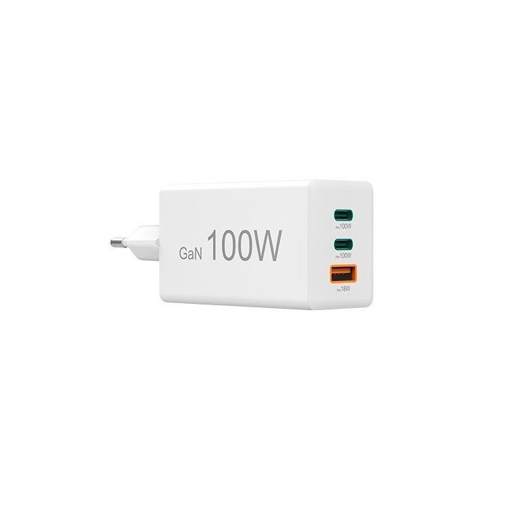 Hama 00125140 100 W GaN PD/QC įkroviklis, 2× USB-C ir 1× USB-A
