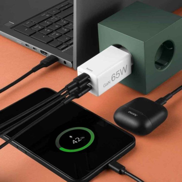 Hama GaN PD QC 65 W USB-C / USB-A įkroviklis