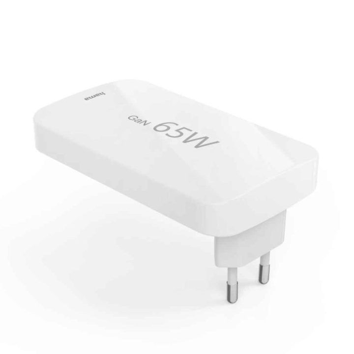 Hama 65 W GaN įkroviklis su 2× USB-C ir 1× USB-A, baltas