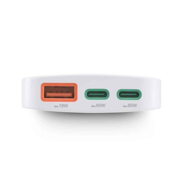 Hama 65 W GaN įkroviklis su 2× USB-C ir 1× USB-A, baltas