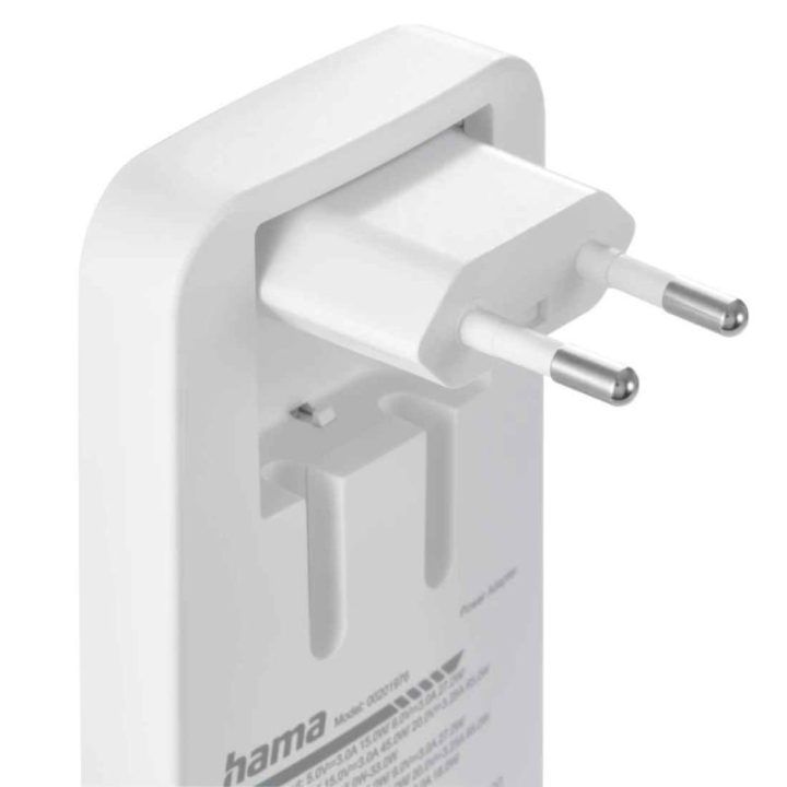 Hama 65 W GaN įkroviklis su 2× USB-C ir 1× USB-A, baltas