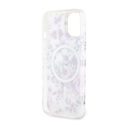 Permatomas dėklas Guess Flower MagSafe iPhone 14