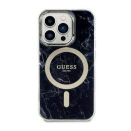 Dėklas Guess Marble MagSafe iPhone 14 Pro, juodas