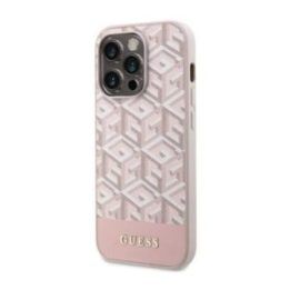 Dėklas iPhone 14 Pro Guess GCube Stripes MagSafe, rožinis