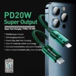 Laidas USB-C į Lightning WEKOME WDC-181 20 W, 1 m, žalias