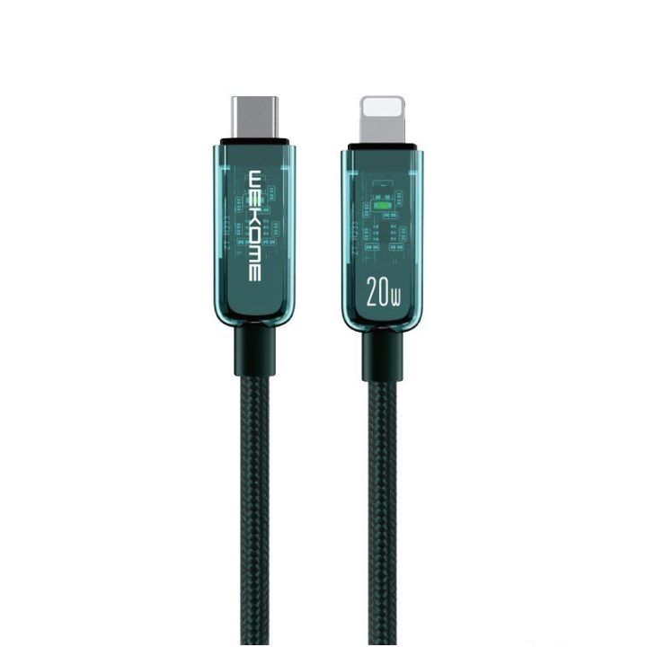 Laidas USB-C į Lightning WEKOME WDC-181 20 W, 1 m, žalias