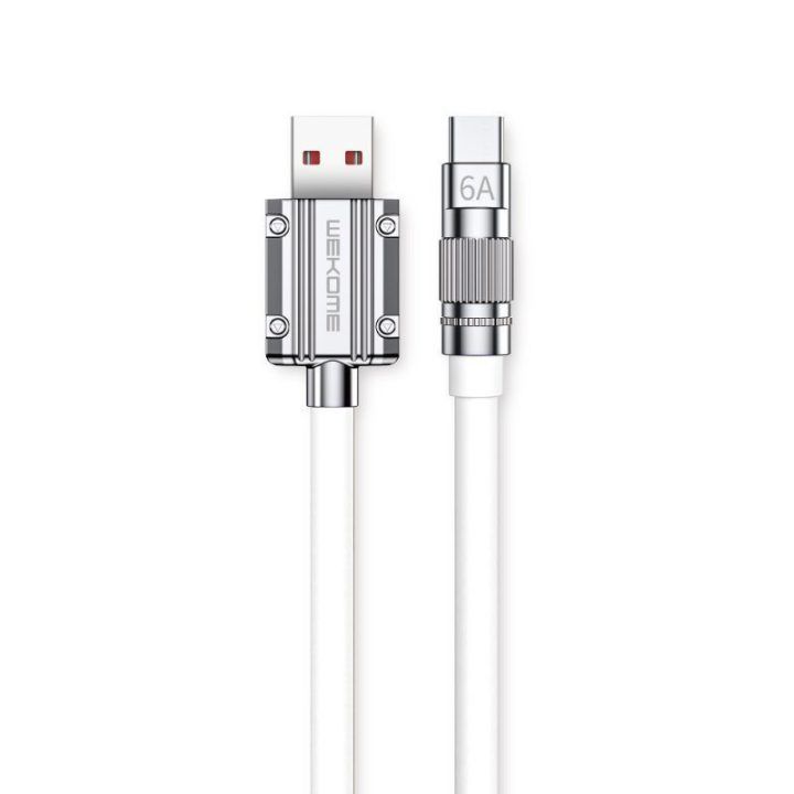 USB-A–USB-C laidas WEKOME WDC-186, 1 m, baltas