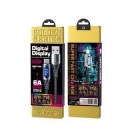 Laidas WEKOME WDC-166 Sakin USB-A į Lightning, 1 m, 6A, su skaitmeniniu ekranu