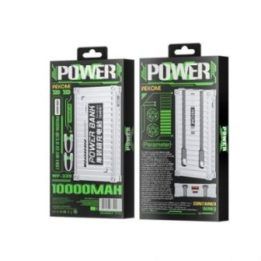 Išorinė baterija 10000 mAh WEKOME WP-339, sidabro spalvos