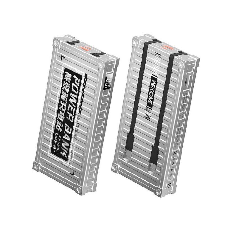 Išorinė baterija 10000 mAh WEKOME WP-339, sidabro spalvos
