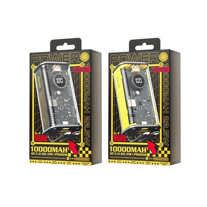 Išorinė baterija WEKOME WP-345 Vanguard Series, 10000 mAh, juoda