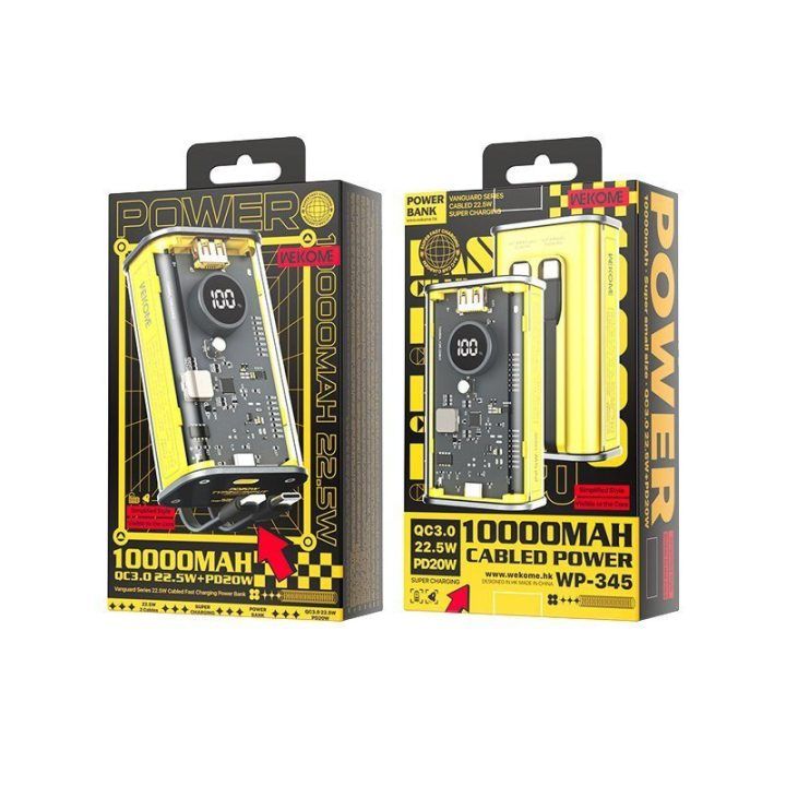 WEKOME WP-345 Vanguard Series išorinė baterija 10000 mAh, geltona
