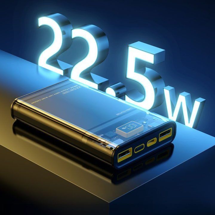 Išorinė baterija WEKOME WP-321 Vanguard Series, 20000 mAh, juoda/permatoma