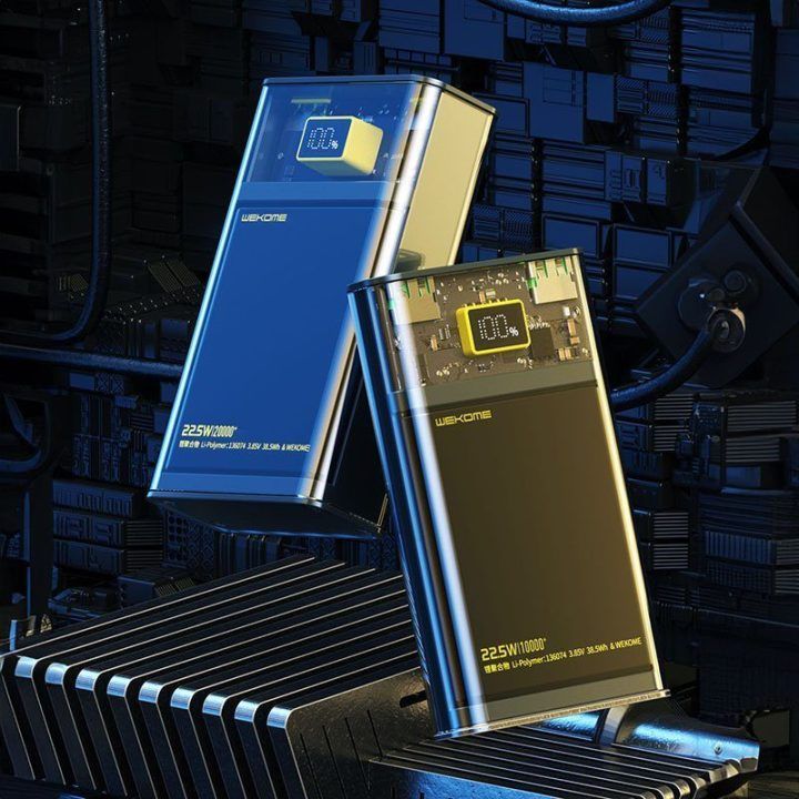 Išorinė baterija WEKOME WP-321 Vanguard Series, 20000 mAh, juoda/permatoma