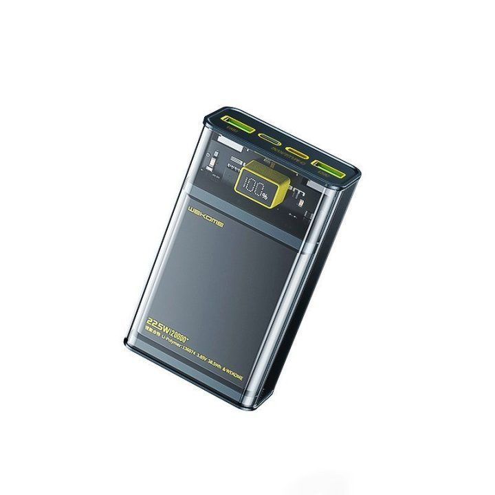 Išorinė baterija WEKOME WP-321 Vanguard Series, 20000 mAh, juoda/permatoma