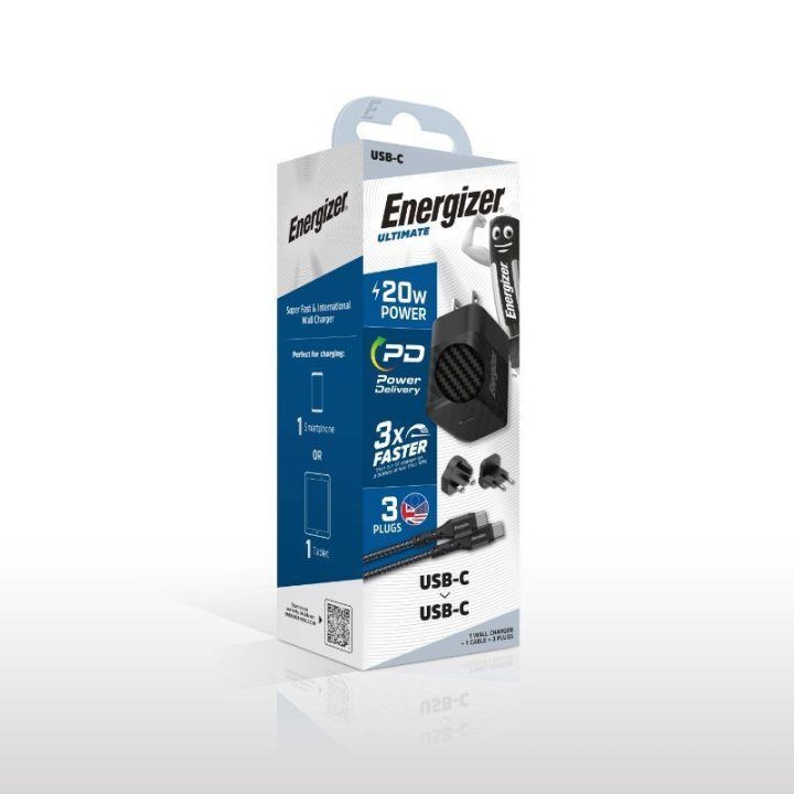 Įkroviklis GaN Energizer Ultimate, 20 W, juodas