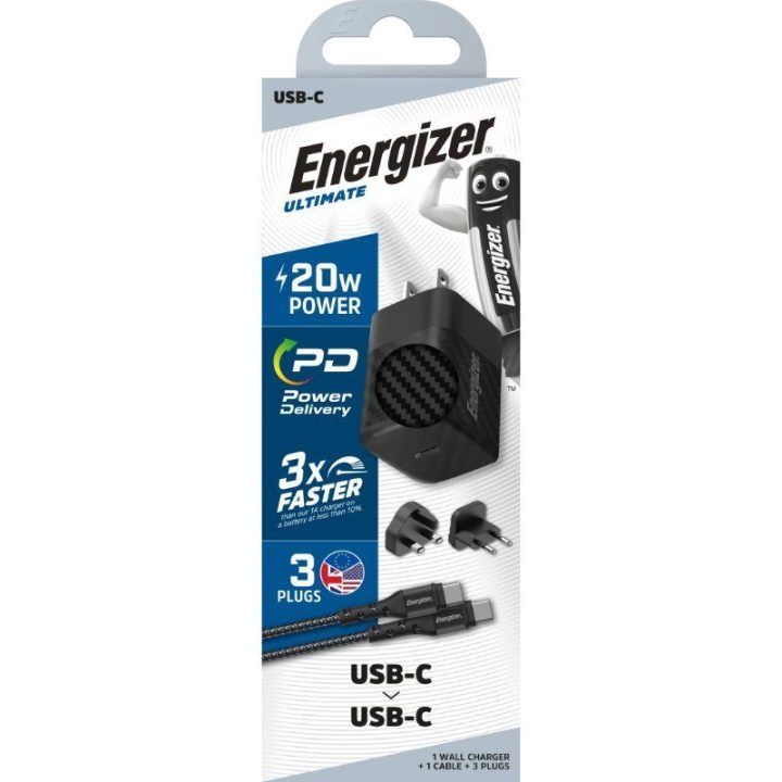 Įkroviklis GaN Energizer Ultimate, 20 W, juodas