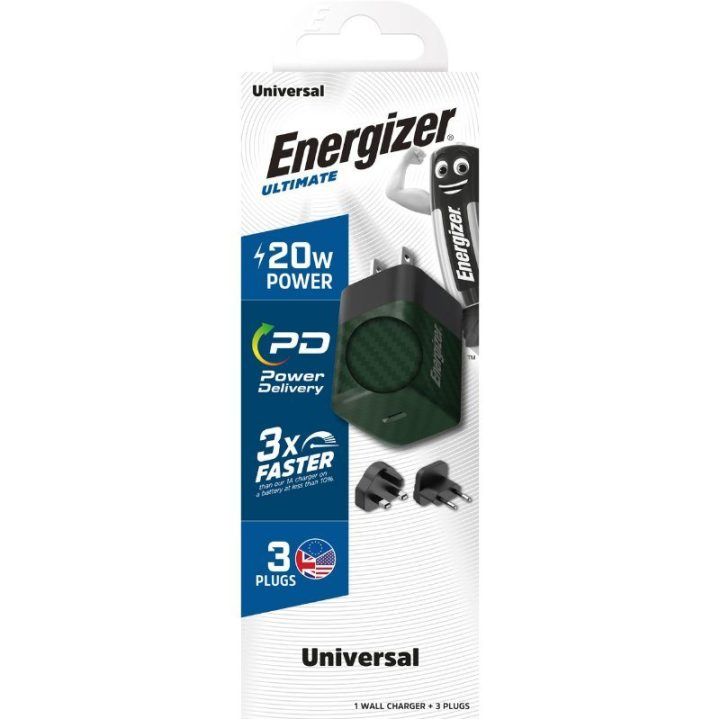 Įkroviklis Energizer Ultimate GaN 20 W, žalias