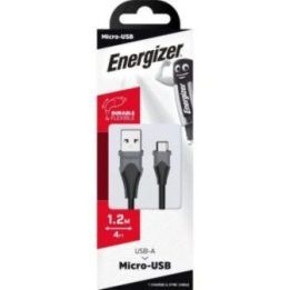 Laidas Energizer USB-A į Micro USB, 1,2 m, juodas