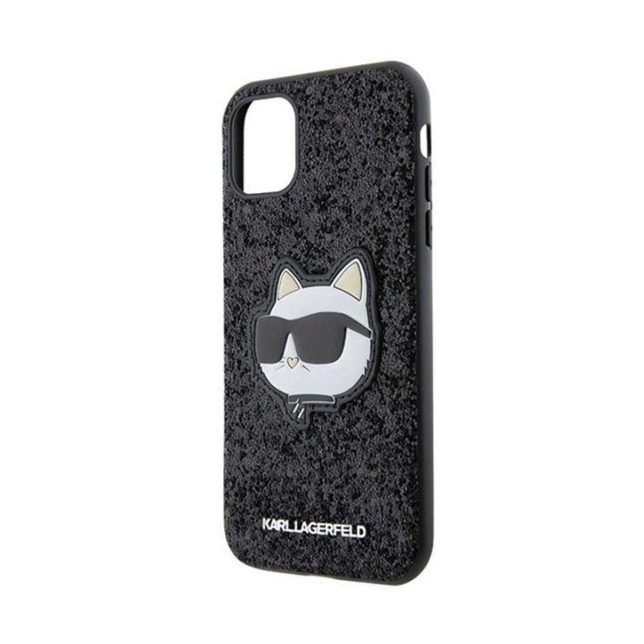 Dėklas iPhone 11 Karl Lagerfeld juodas su blizgučiais