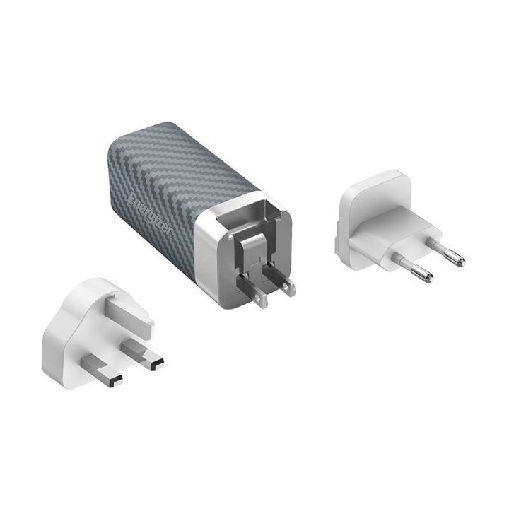 Įkroviklis Energizer Ultimate USB-C ir USB-A 65W, sidabro spalvos