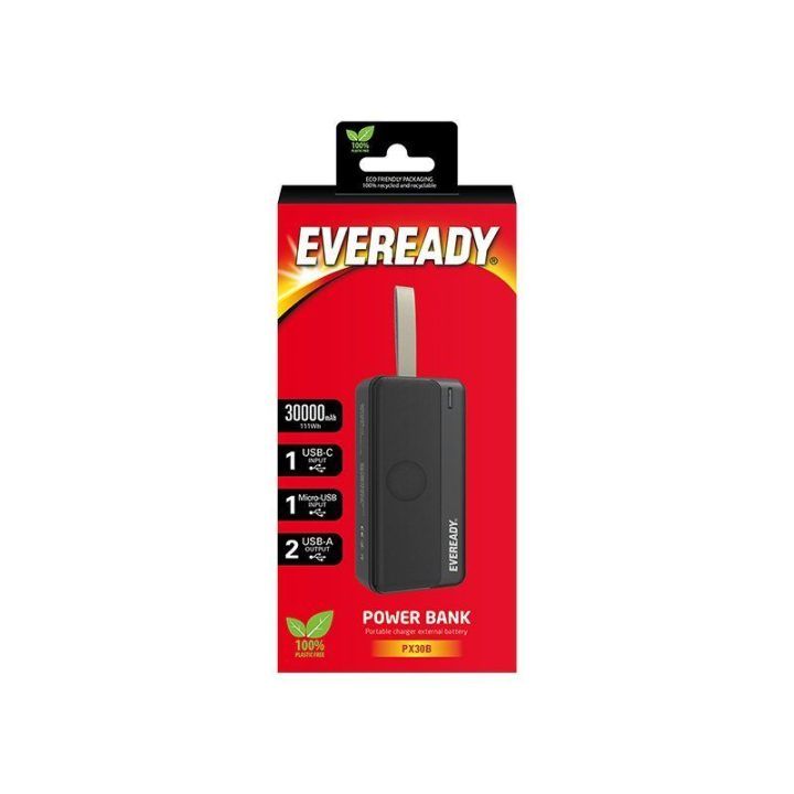 Eveready PX30B išorinė baterija 30000 mAh, juoda