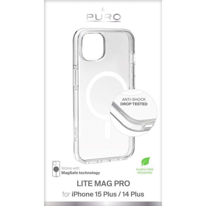 Permatomas dėklas iPhone 15 Plus Puro LITEMAG PRO