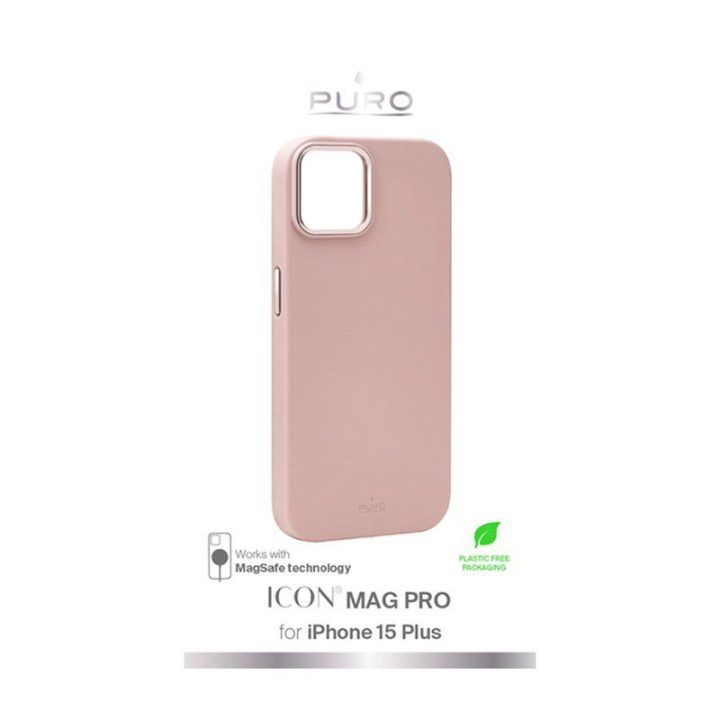 Dėklas iPhone 15 Plus, rožinis Puro ICON MAG PRO