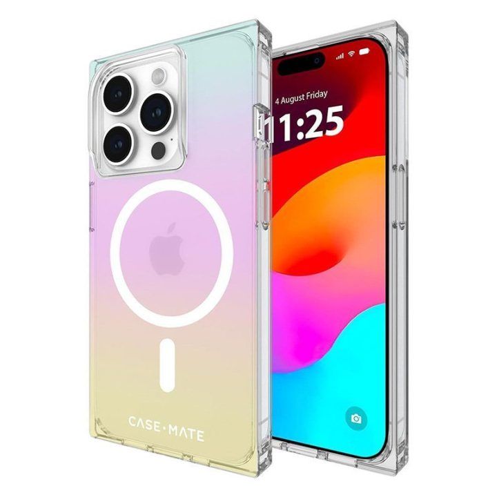 Dėklas iPhone 15 Pro Case-Mate BLOX MagSafe, Rainbow Frosting