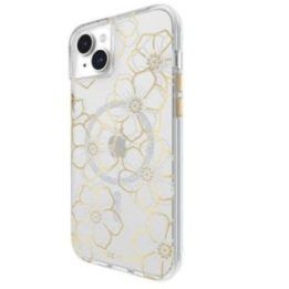 Dėklas iPhone 15 Plus Case-Mate Floral Gems, aukso spalvos