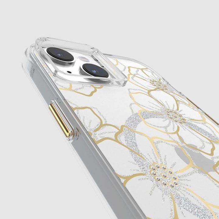Dėklas iPhone 15 Plus Case-Mate Floral Gems, aukso spalvos