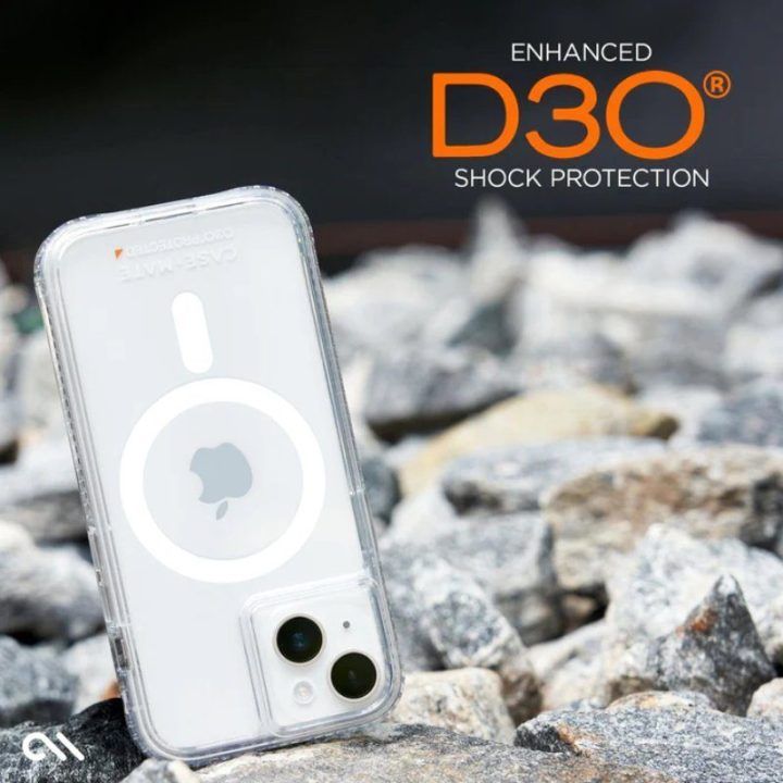 Dėklas Case-Mate Ultra Tough Plus D3O MagSafe iPhone 15 Plus, permatomas