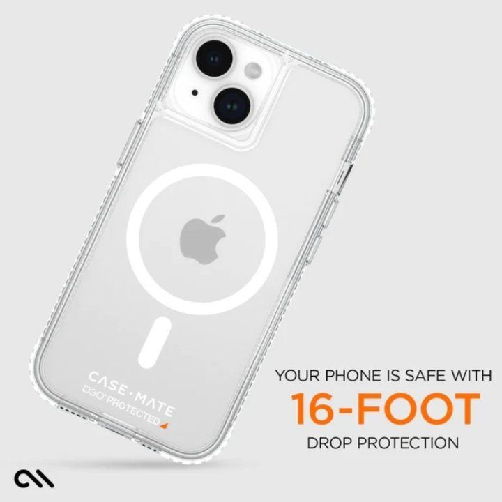 Dėklas Case-Mate Ultra Tough Plus D3O MagSafe iPhone 15 Plus, permatomas