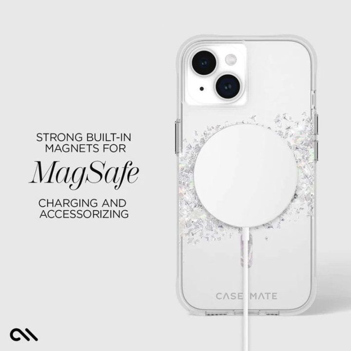 Dėklas iPhone 15 Plus su perlamutru, Case-Mate Karat MagSafe