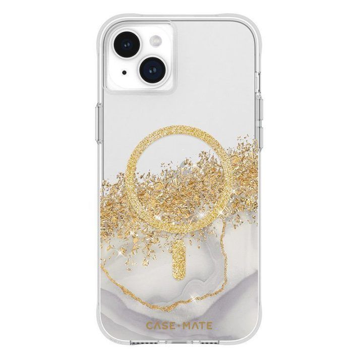 Dėklas iPhone 15 Plus Case-Mate Karat Marble, su auksinėmis dalelėmis
