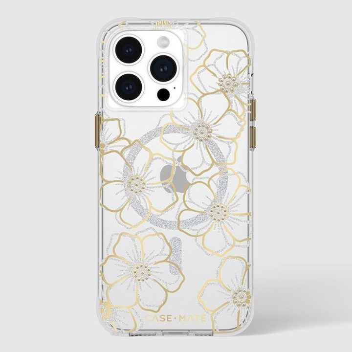 Dėklas iPhone 15 Pro Max Case-Mate Floral Gems, aukso spalvos