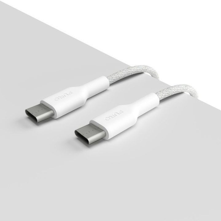 USB-C laidas Puro Fabric 1,2 m, baltas