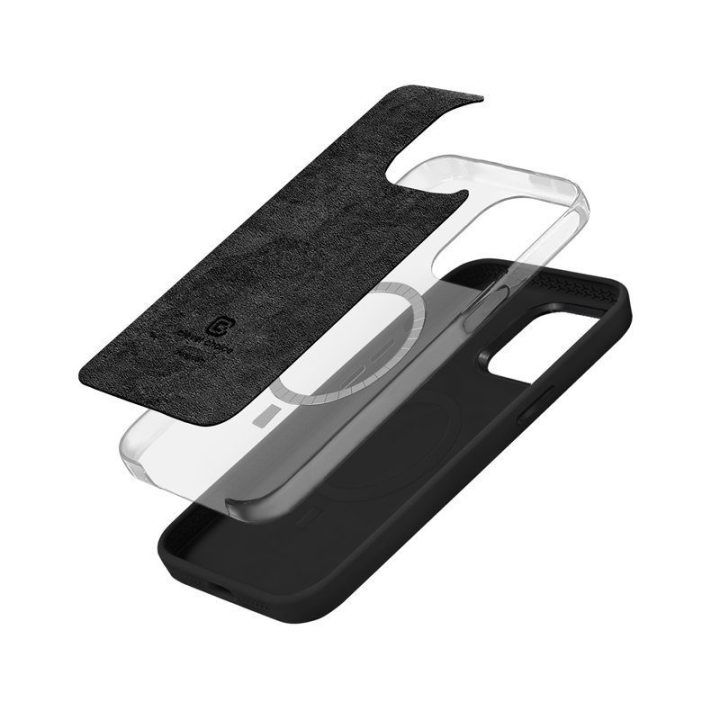 Dėklas iPhone 15 Plus, juodas, Crong Color Cover LUX Magnetic